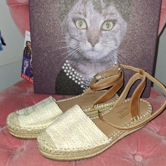 Madewell Shoes - Madewell Tan and Cream Espadrille Shoes with Slingback